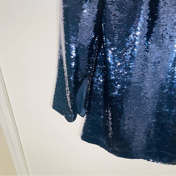 NWT Sabina Musayev Arena Sequin Cutout Mini Dress Blue Size S Party Cocktail - Picture 8 of 14